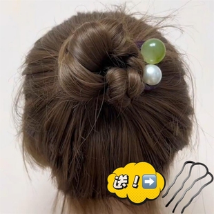 盘发神器2025新款插梳女丸子头固定发簪U形发夹发卡发插头饰u型