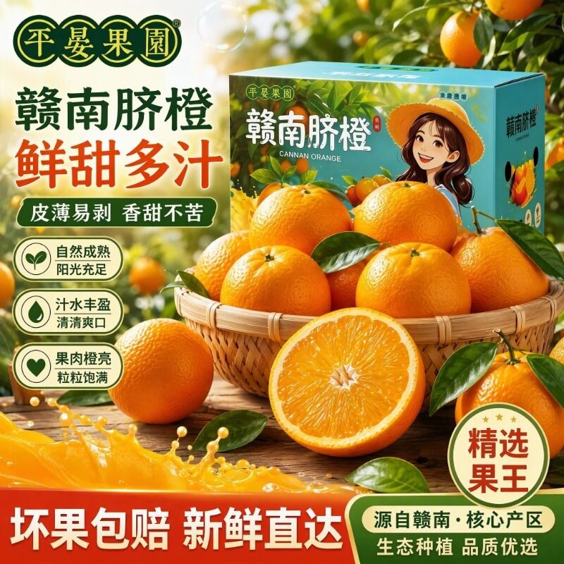 【平晏果园】正宗江西赣南早脐橙应季孕妇水果手剥甜橙子香甜爆汁