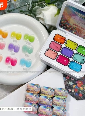 九宫格美甲拍拍胶高可彩绘胶美甲店专用渐变胶甲油胶裸色红色免洗