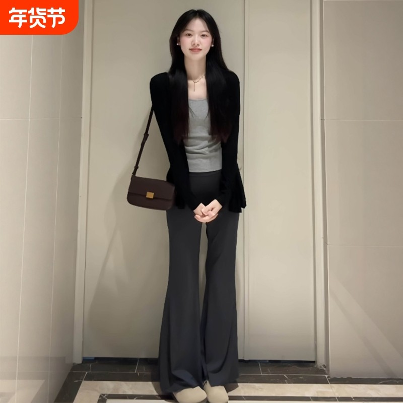 微胖大码胖mm显瘦休闲运动套装女2025新款瑜伽上衣长袖背心三件套