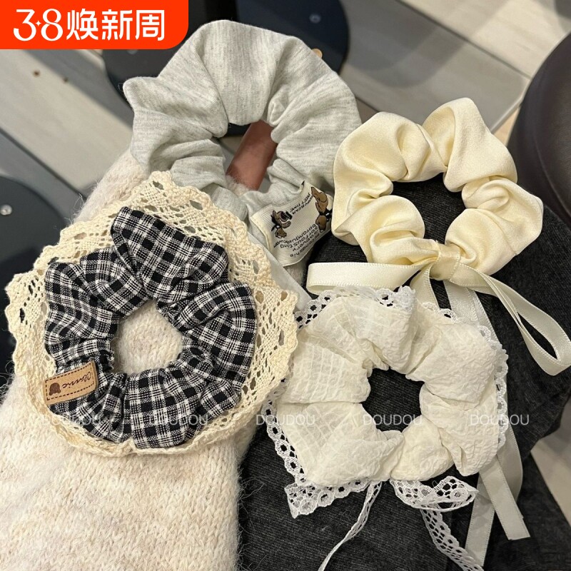 高级感韩系可爱飘带发圈蝴蝶结大肠2025发绳马尾头绳少女半扎发饰