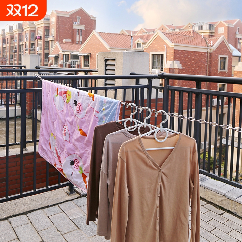 宾客不锈钢晾衣绳户外晒被链条