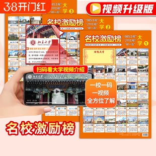 小学大学目标贴纸挂学生榜名校墙贴985211家规家训知识初中古诗