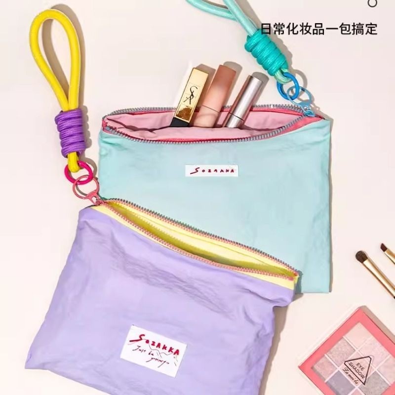 ins收纳包外出便携小包化妆包零钱口红收纳袋卫生巾双层数据线