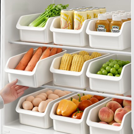 冰箱整理盒收纳盒厨房抽屉式整理神器家用食品盒鸡蛋保鲜盒储物盒