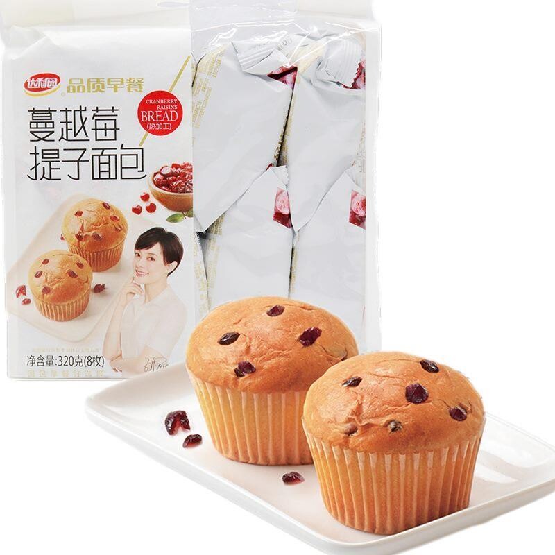 达利园蔓越莓提子面包软面包奶香味早餐面包点心零食羊角菠萝包图片