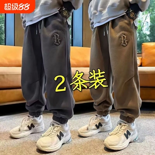 男童裤子新款春秋款童装大童秋款男孩长裤儿童加绒运动裤春装束脚