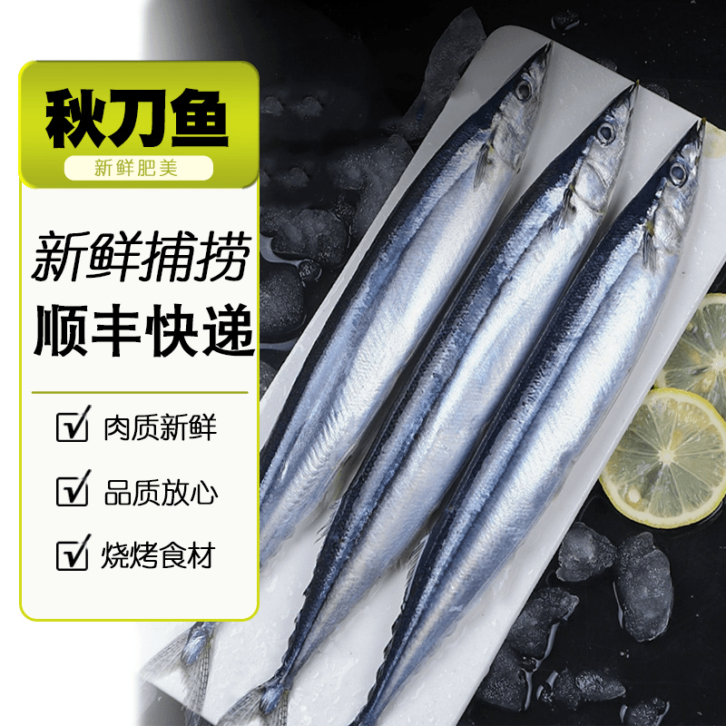 秋刀鱼深海鱼日式烧烤餐饮食材