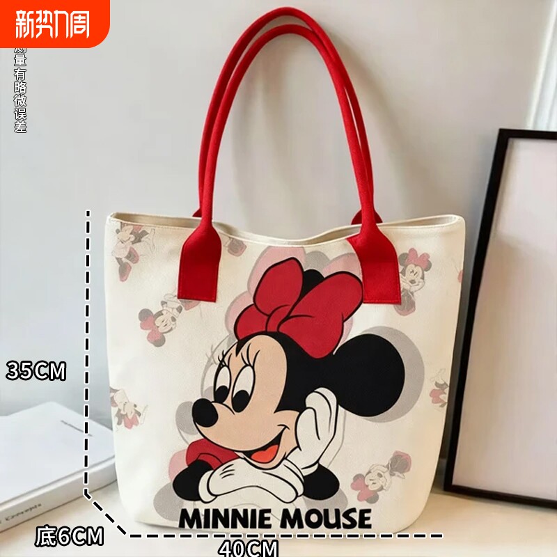 日系卡通多头帆布袋女单肩包学生可爱公仔布袋手提袋帆布包收纳