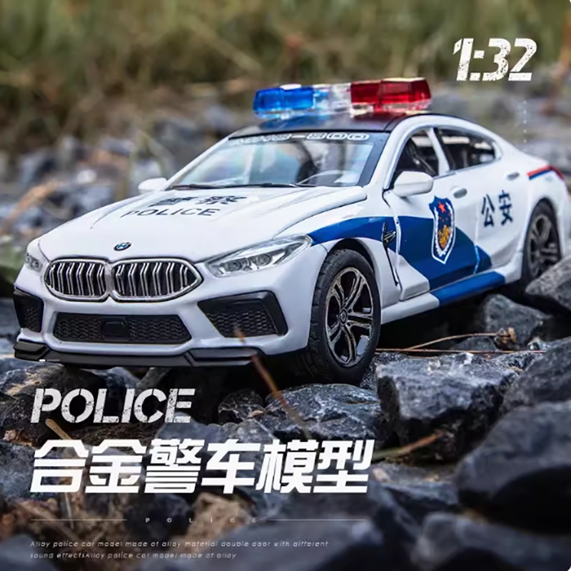 新款男孩合金警车儿童玩具特警仿真警察仿真警车警模合金开门车模