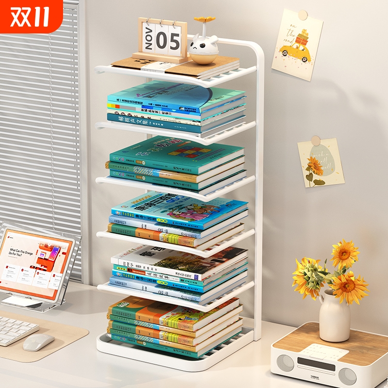 置物架多层书架学生书桌收纳神器桌面书本a4办公桌文件架双层铁艺