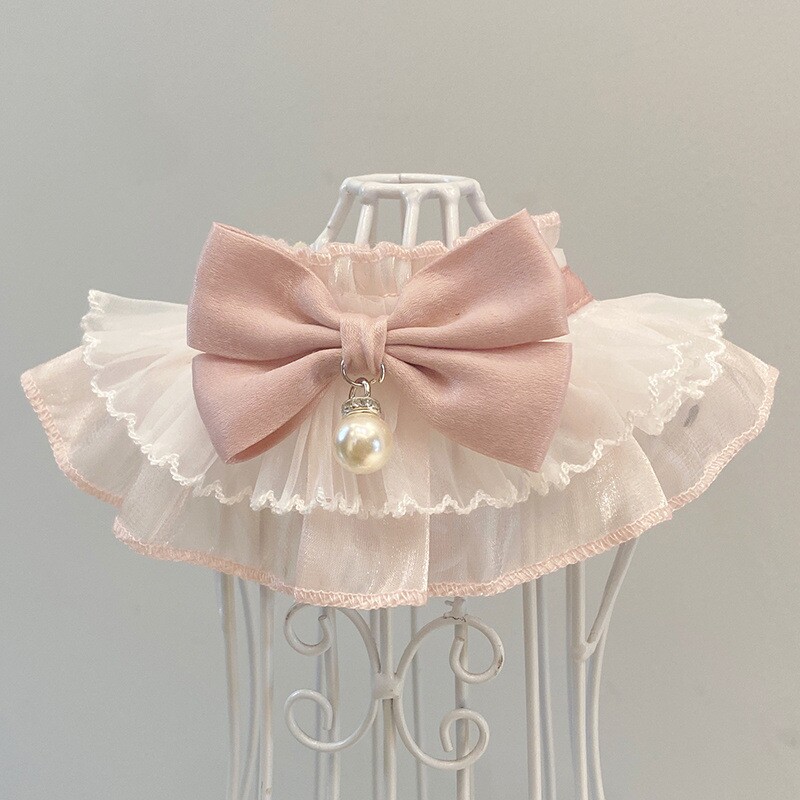 猫咪狗狗围脖蝴蝶结围领围嘴项圈可爱领结饰品蕾丝围兜宠物口水巾