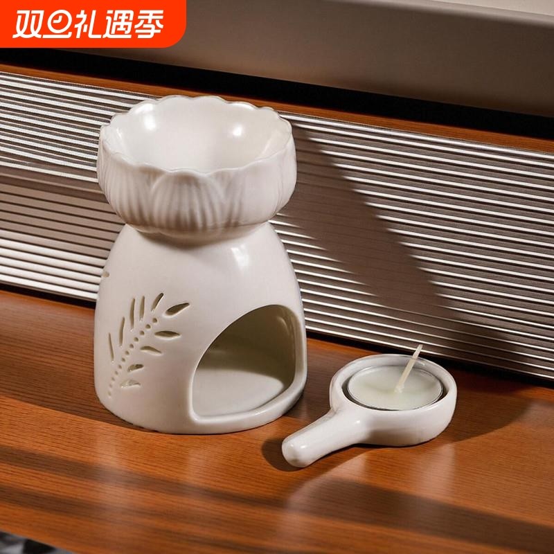 中号陶瓷香薰炉室内蜡烛香薰灯复古家用香熏炉卧室防干烧精油灯