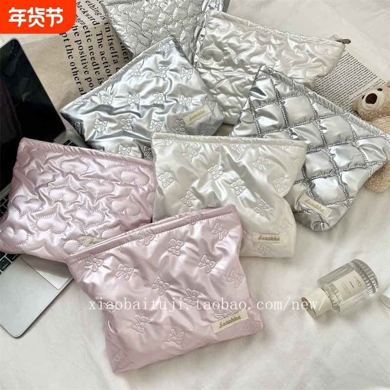 2026新款韩系pu爱心手拿包化妆包护肤品零钱包内胆多功能收纳袋女,收纳整理,化妆包,淘宝优惠券,粉丝福利购,淘宝优惠卷