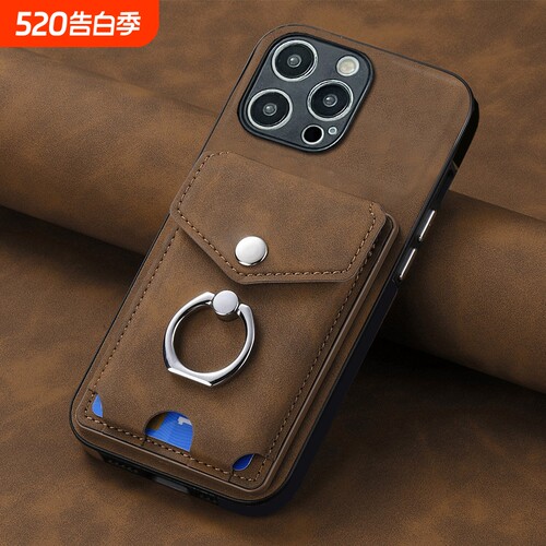 适用于iPhone16手机壳苹果17promax插卡套14/15折叠支架13商务12复古11便携xs零钱包XR高档7保护套6防摔创意