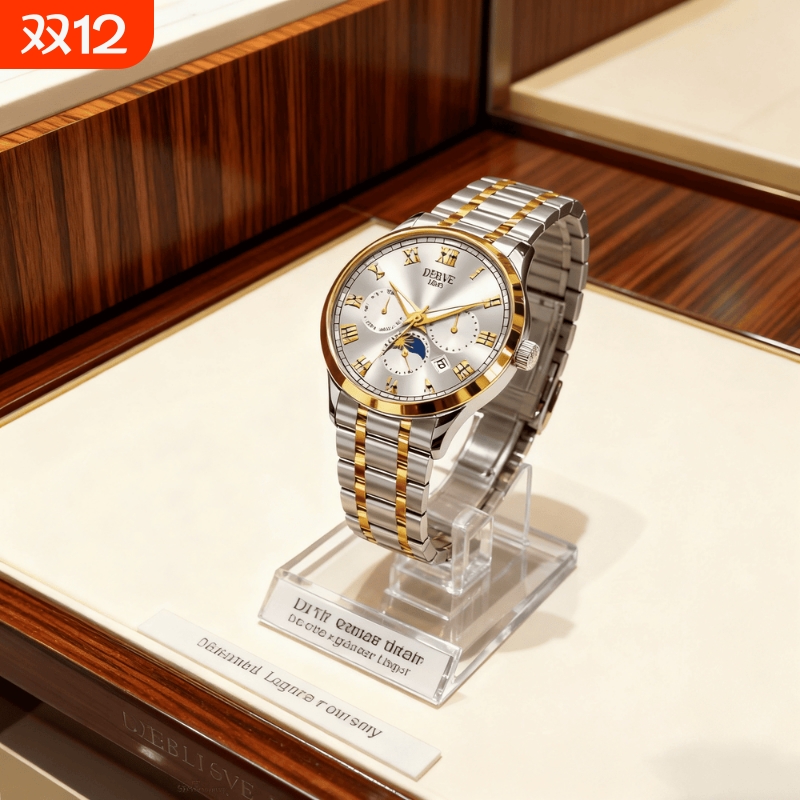 正品名牌钢带商务防水石英腕表高级感男士男款手表全自动非机械表