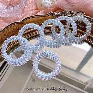 韩式少女高品质葡萄椰椰波点电话线夏天清新百搭日常发绳发圈