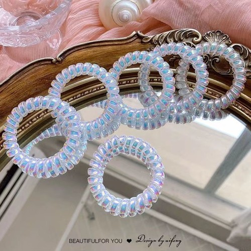 韩式少女高品质葡萄椰椰波点电话线夏天清新百搭日常发绳发圈