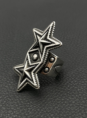 ODEK复古纳瓦霍s双叠星戒指cody sanderson风格星星指环男士