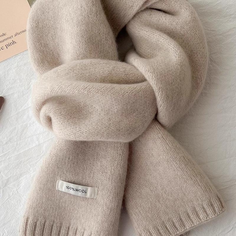 高品质%纯羊毛围巾女冬季