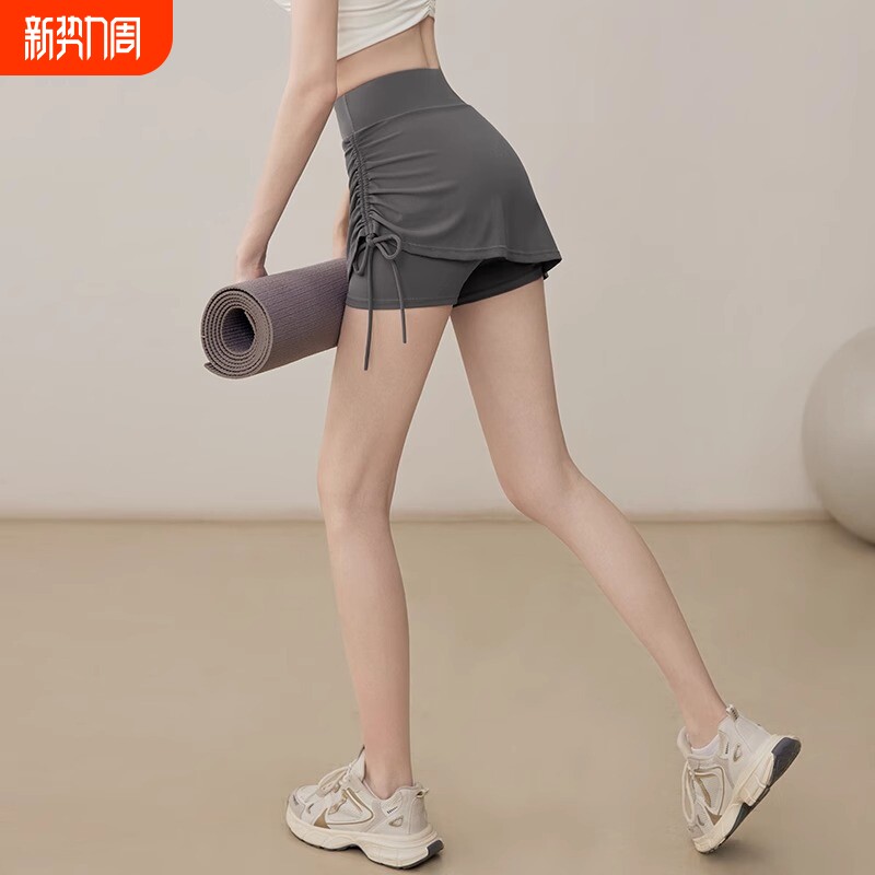 瑜伽服女2025新款夏季高腰收腹提臀运动短裤外穿跑步训练健身裤裙