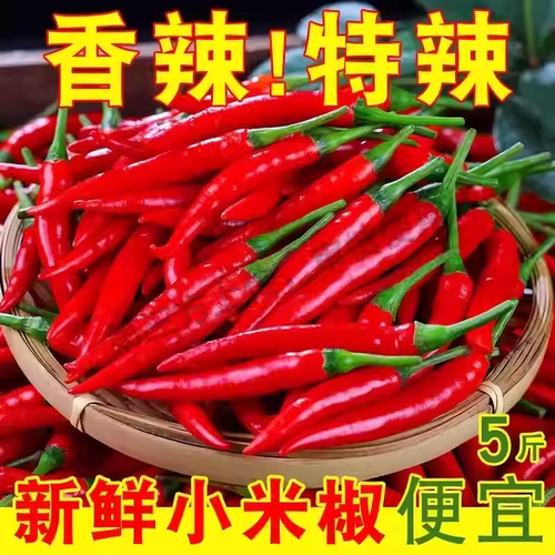 云南新鲜小米辣指天椒小米椒泡椒红辣椒农家朝天椒辣椒酱现摘鲜辣