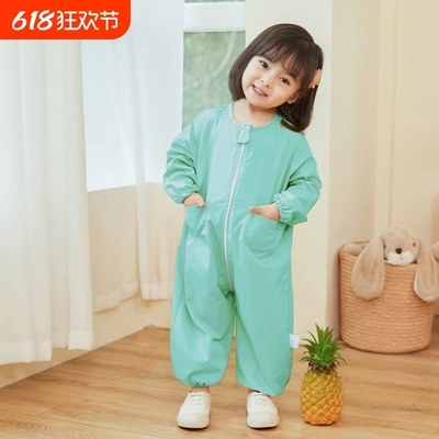 宝宝纯棉爬服婴儿户外防脏爬行服儿童男女孩宽松透气连体衣春夏透