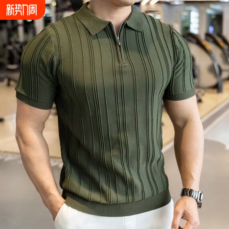 翻领短袖polo衫男潮牌夏季t恤韩版修身潮流2026新款百搭体恤