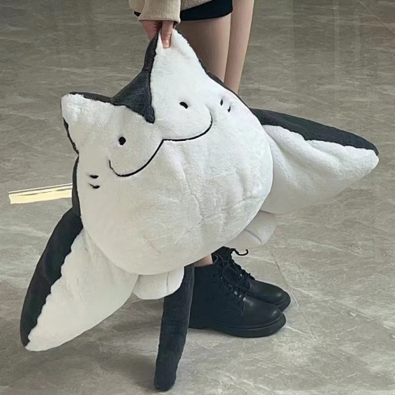 鳐鱼猫玩偶抱枕睡觉靠枕毛绒玩具娃娃公仔魔鬼鱼送女生生日礼物