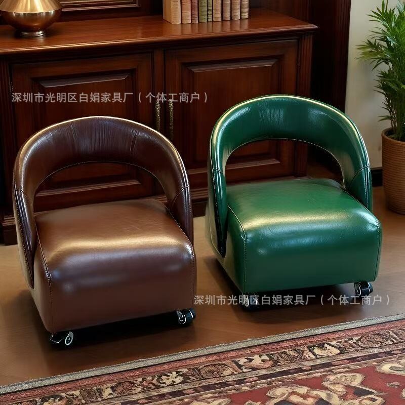 轻奢高级休闲新款溜溜凳客厅家用滑轮椅子万向轮小凳子可移动矮凳图片