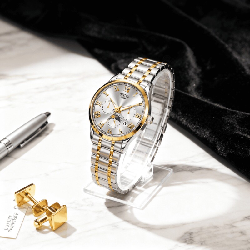 瑞士同款青少年初高中学生手表男款简约潮流全自动机械防水石英表