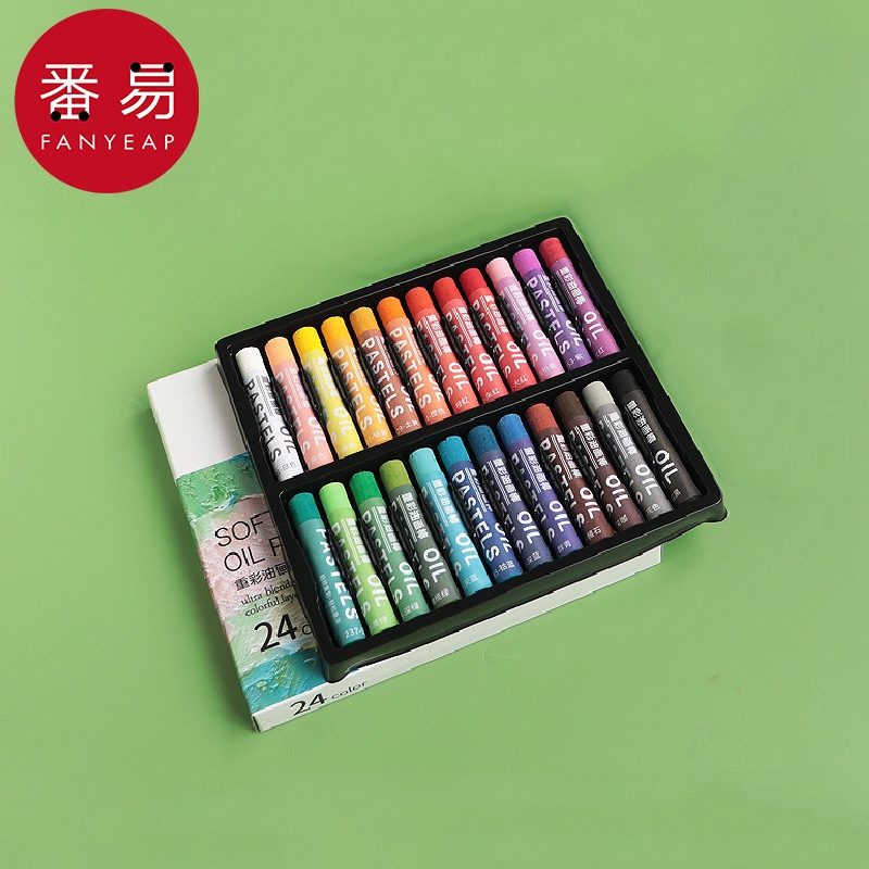 油画棒/重彩AB1sn0-学生初学者绘画画棒画笔24色美术生画画工具