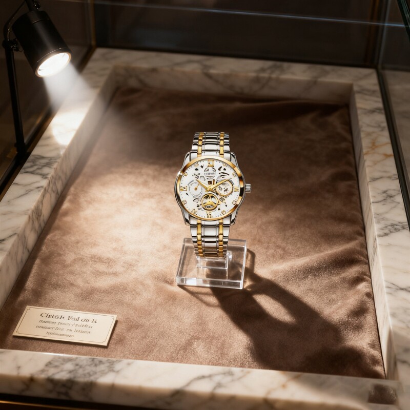 正品瑞士2024新款手表男士全自动机械风防水精钢带双日历男表夜光