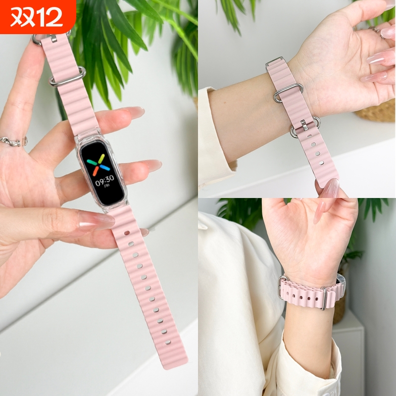 适用于OPPO band智能手环表带海洋硅胶透气款腕带oppo运动版时尚版活力版eva限定版夏季男女生新款替换带配件