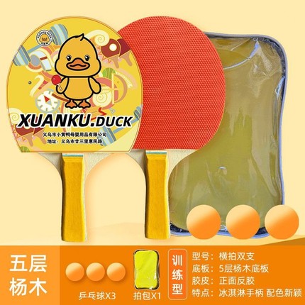 乒乓球拍小学生专用儿童初学者专业款乒乓球套装高弹力双拍正品