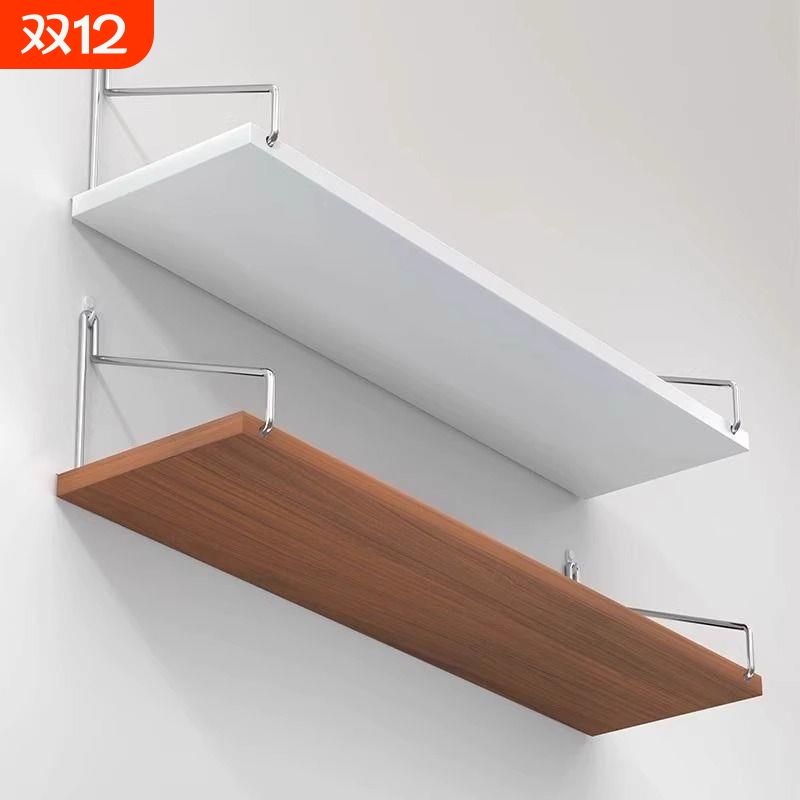 免打孔挂墙铁艺客厅门口墙面装饰卧室墙壁书架一字隔板墙上置物架