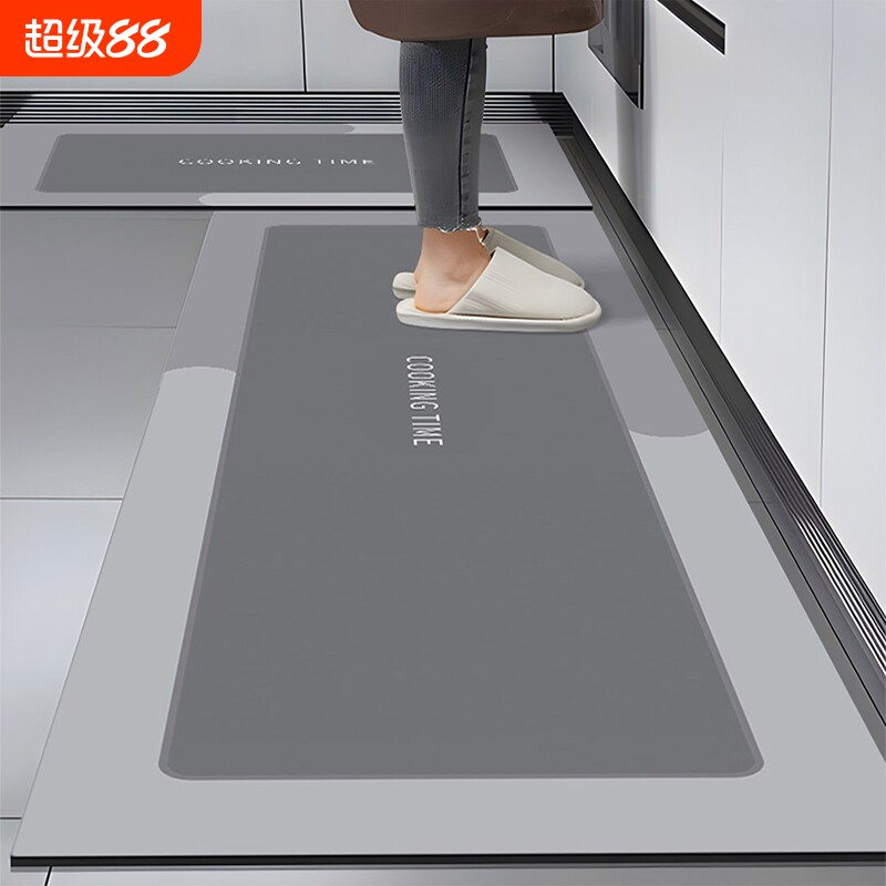 硅藻泥厨房地垫防滑防油吸水垫家用免洗可擦吸水地毯门口耐脏脚垫
