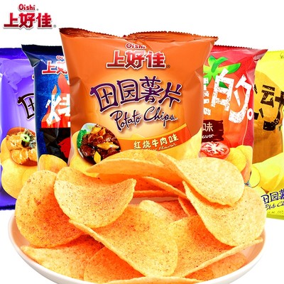 上好佳田园薯片儿童休闲零食品