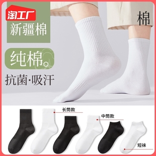 100%全棉夏季 中筒薄款 短袜诸暨袜子女纯棉防臭防滑 男士 棉袜子春季