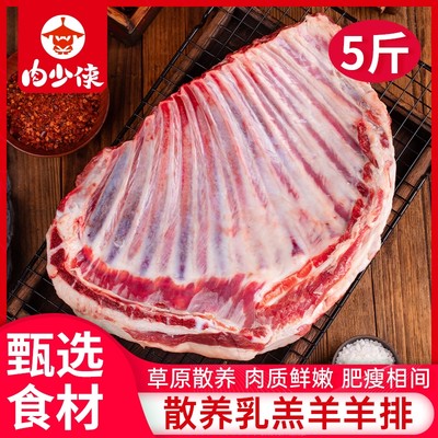 羊排新鲜羊肉5斤乳羔羊排手抓羊肉烧烤手把羊肉生鲜年货礼盒