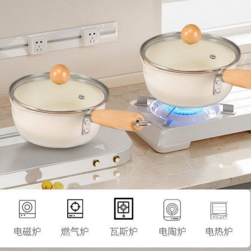 陶瓷奶锅不粘锅宝宝辅食锅热奶锅小锅家用小炒锅煲汤锅泡面锅燃气