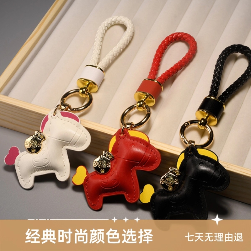 皮质编织绳钱袋子挂饰马上有钱钥匙扣可爱书包汽车钥匙链包包挂件