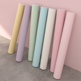 粉色自粘贴纸幼儿园儿童房客厅卧室改色翻新遮丑防水防潮少女感