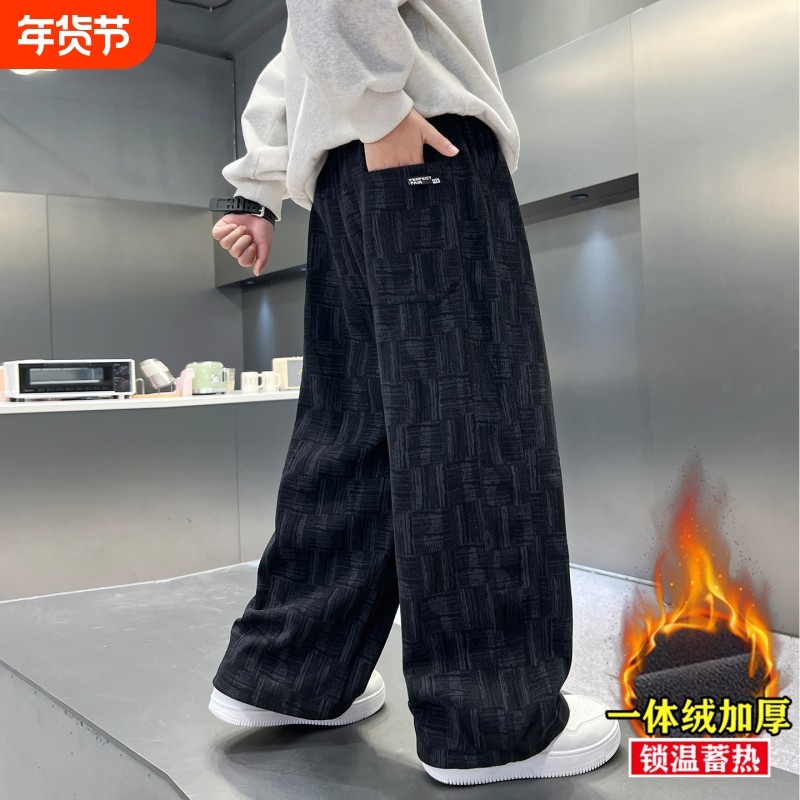 男童冬装裤子秋冬款2025新款一体加绒加厚大儿童冬季运动长卫裤潮,童装/婴儿装/亲子装,裤子,淘宝优惠券,粉丝福利购,淘宝优惠卷