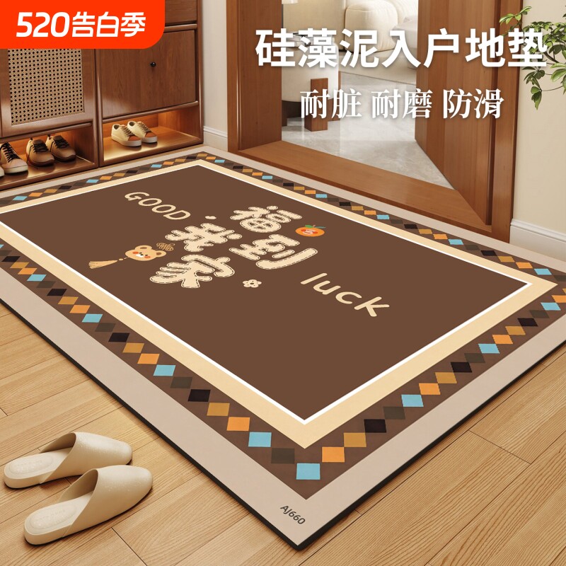 硅藻泥入户地垫门口进门专用防滑脚垫室内门厅地毯玄关大门门垫