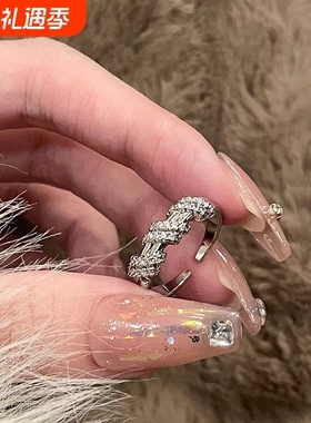 锆石气质款小众缠绕开口戒指女韩版简约个性指环百搭设计高级显白