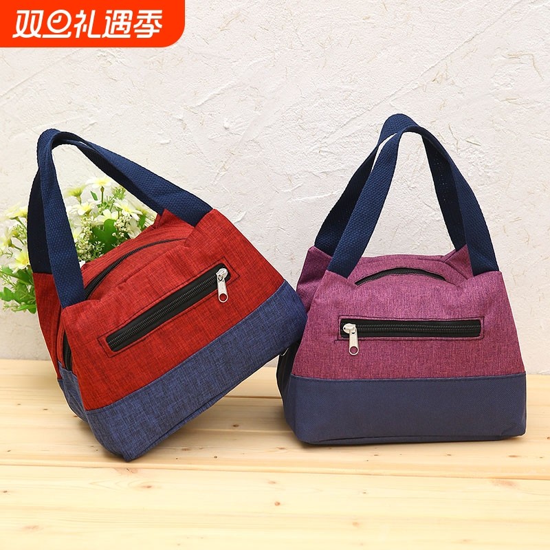 妈咪包上班逛街小布包包包女手提包防水牛津布饭盒袋便当包化妆包