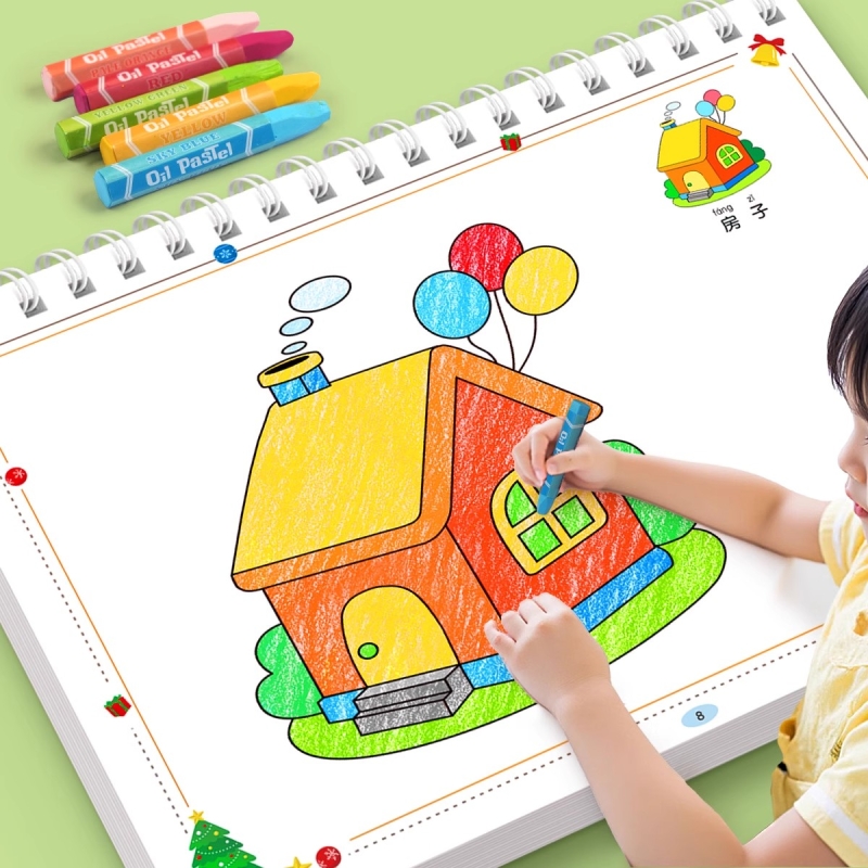 儿童画画涂色绘本幼儿园涂色本3-6岁宝宝绘画启蒙涂鸦学画画本