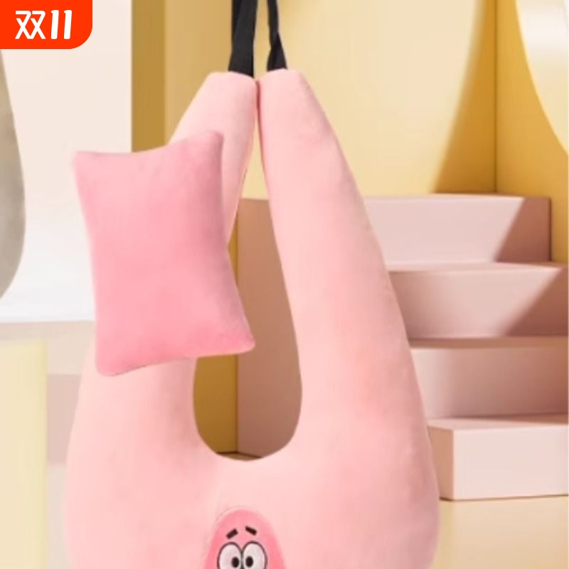 海绵宝宝汽车抱枕儿童车载睡觉神器枕头睡枕可爱车上后排靠枕