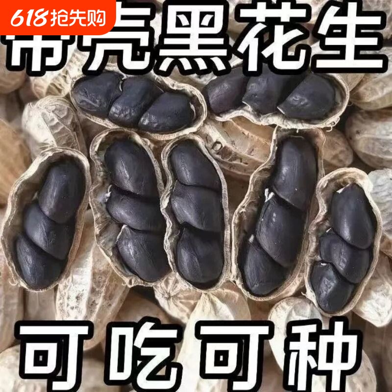 特价】正宗云南富硒黑花生正品黑花生带壳紫衣花生黑衣养胃生花生